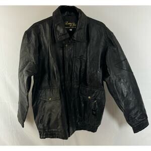 Leather Soul Biker Jacket, Size M, Moto, Biker, Pockets, Gold Zipper, Vintage
